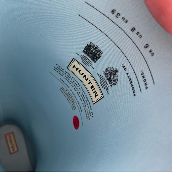 Hunter tall Tartan Rain boots in Boat Blue | size 8 - Picture 5 of 7